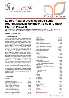 Среда LoSera™ DMEM/F12 (смесь 1:1) с буфером HEPES, бикарбонатом натрия и микроэлементами, c L-аланил-L-глутамином 1X, 500 мл (арт. RSL006G-500ML)