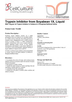 Ингибитор трипсина из сои 1X (1 мг/мл) в фосфатно-солевом буфере Дульбекко, 100 мл (арт. TCL068-100ML)