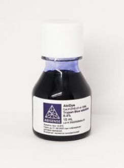 Трипановый синий раствор AbiDye Trypan Blue Solution 0.4%, 50 мл (арт. DYE-01-4-50ML)