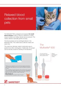 Система Multivette® 600 для комфортного забора крови у небольших домашних животных