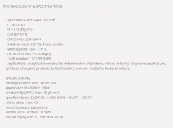 Сахароза-D(+) для аналитики, ExpertQ®, Reag. Ph Eur, Scharlab, 1 кг (арт. SA00211000)