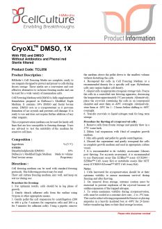 Среда для замораживания клеток CryoXL™ с сывороткой, ДМСО, без антибиотиков и фенолового красного, стерильно-фильтрованная, 50 мл (арт. TCL056-50ML)